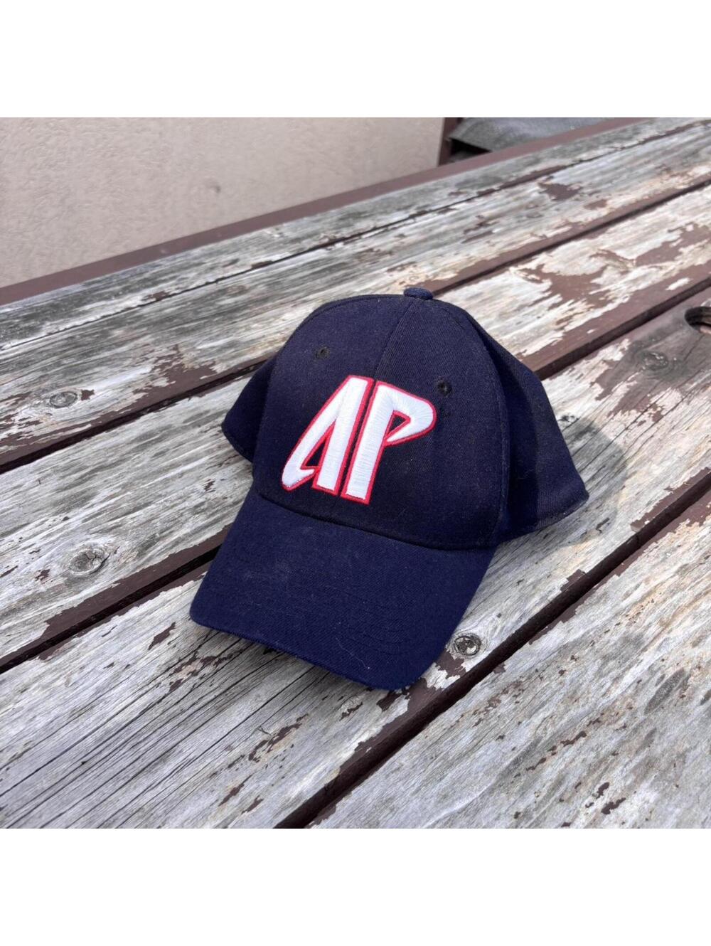 Vintage AP Governors Snapback Hat Navy Embroidered Logo S/M Cap